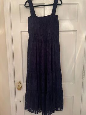 NWT Lilly Pulitzer Hadly Smocked Strap Maxi Dress in True Navy